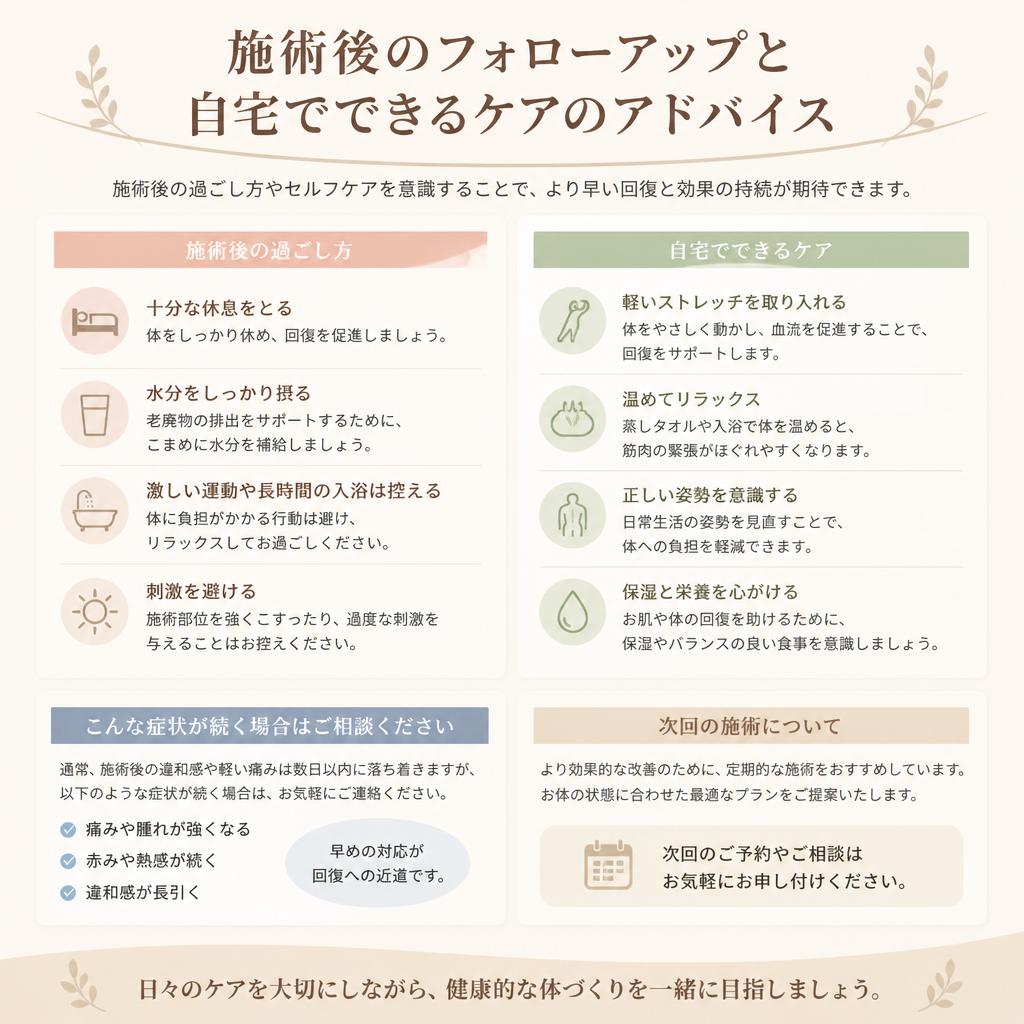 施術後のアフターケア
